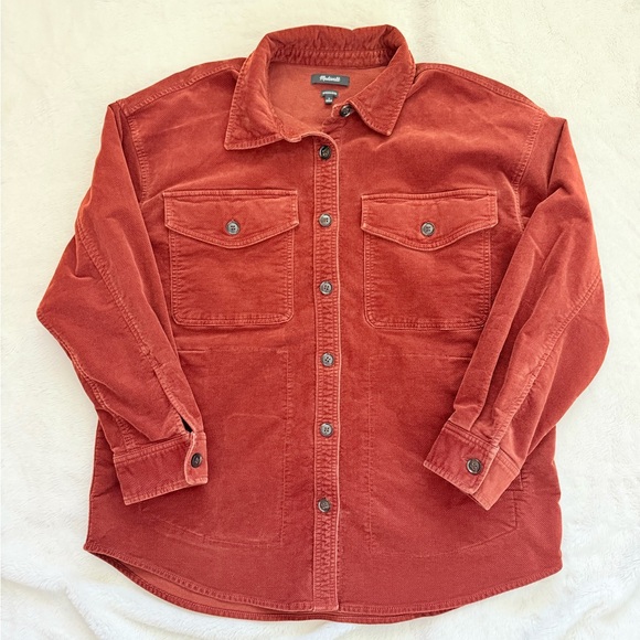 Madewell Corduroy Twill Oversized Shirt Jacket - Stained Mahogany- Large - Picture 2 of 16